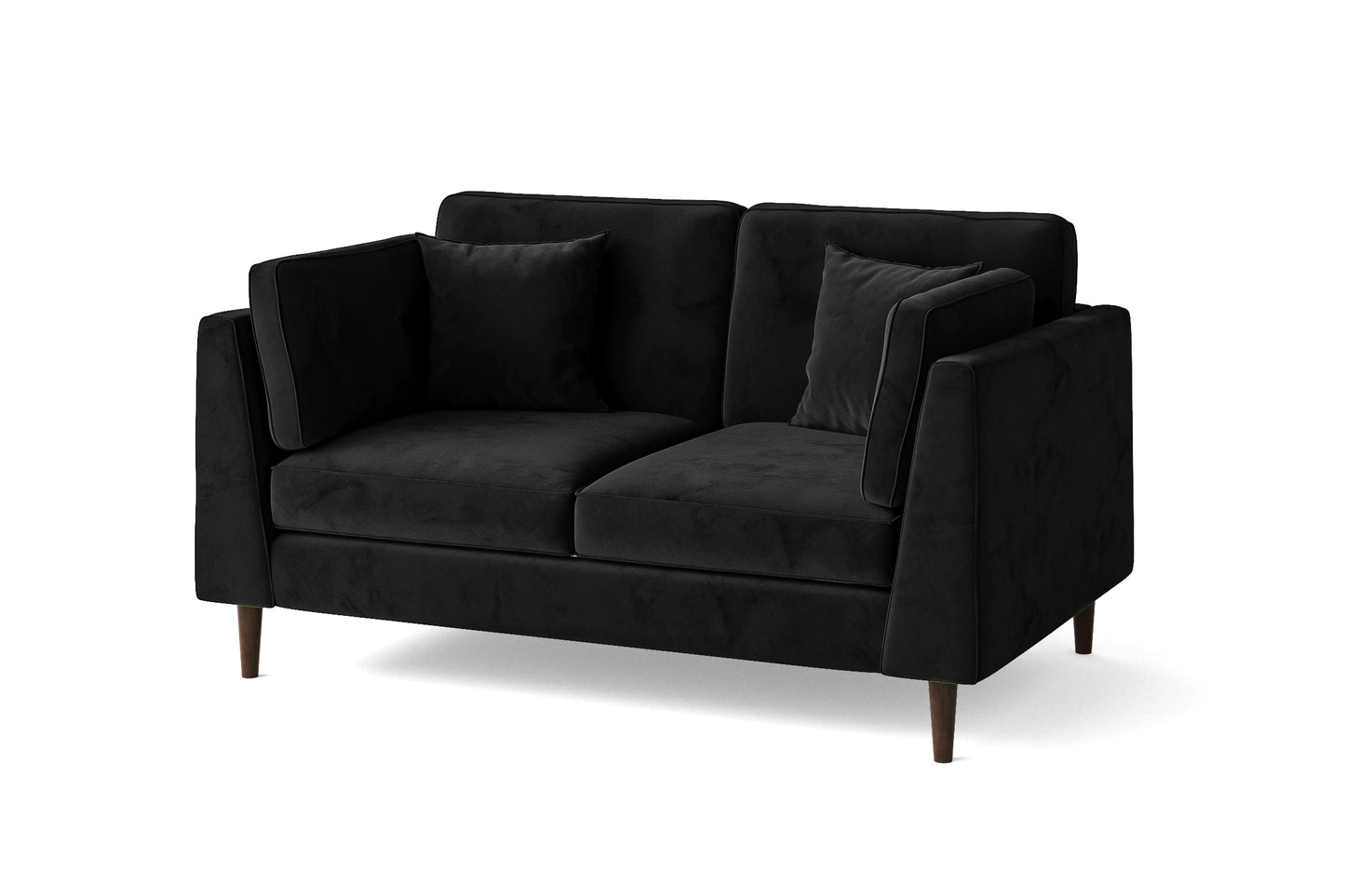 Ragusa 2 Seater Sofa Black Velvet