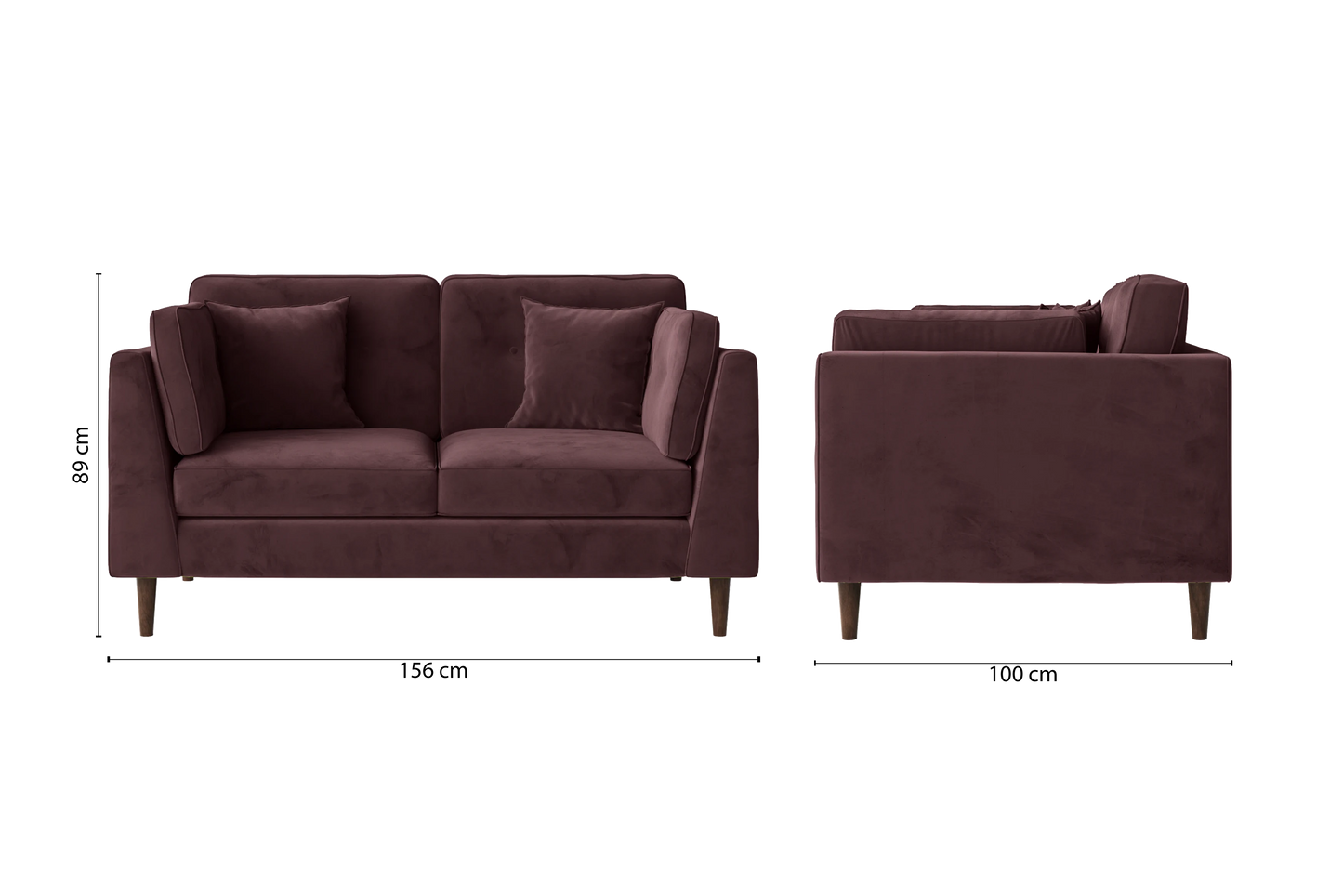 Ragusa 2 Seater Sofa Grape Velvet