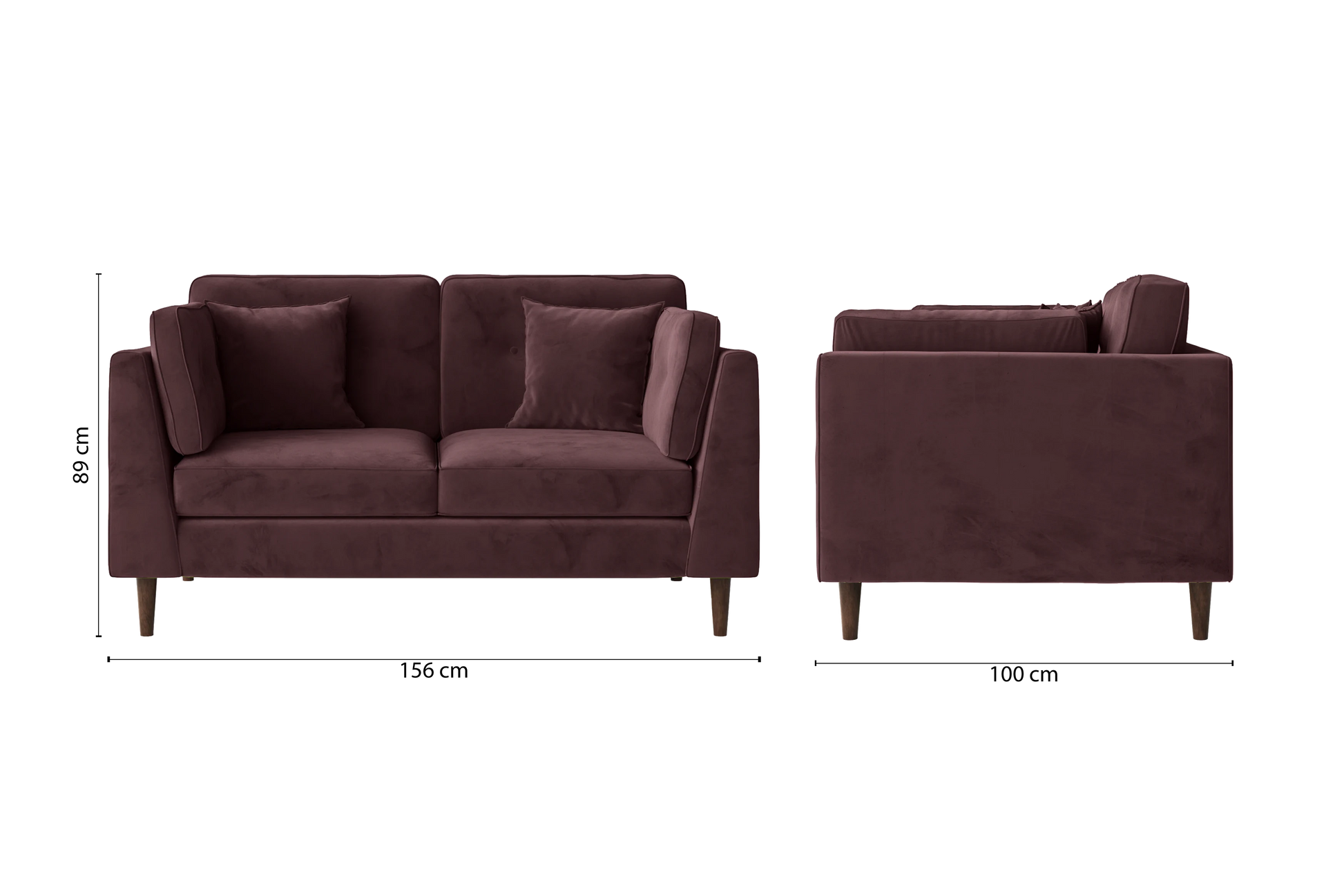 Ragusa 2 Seater Sofa Grape Velvet