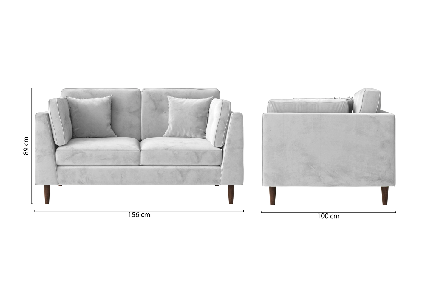 Ragusa 2 Seater Sofa White Velvet