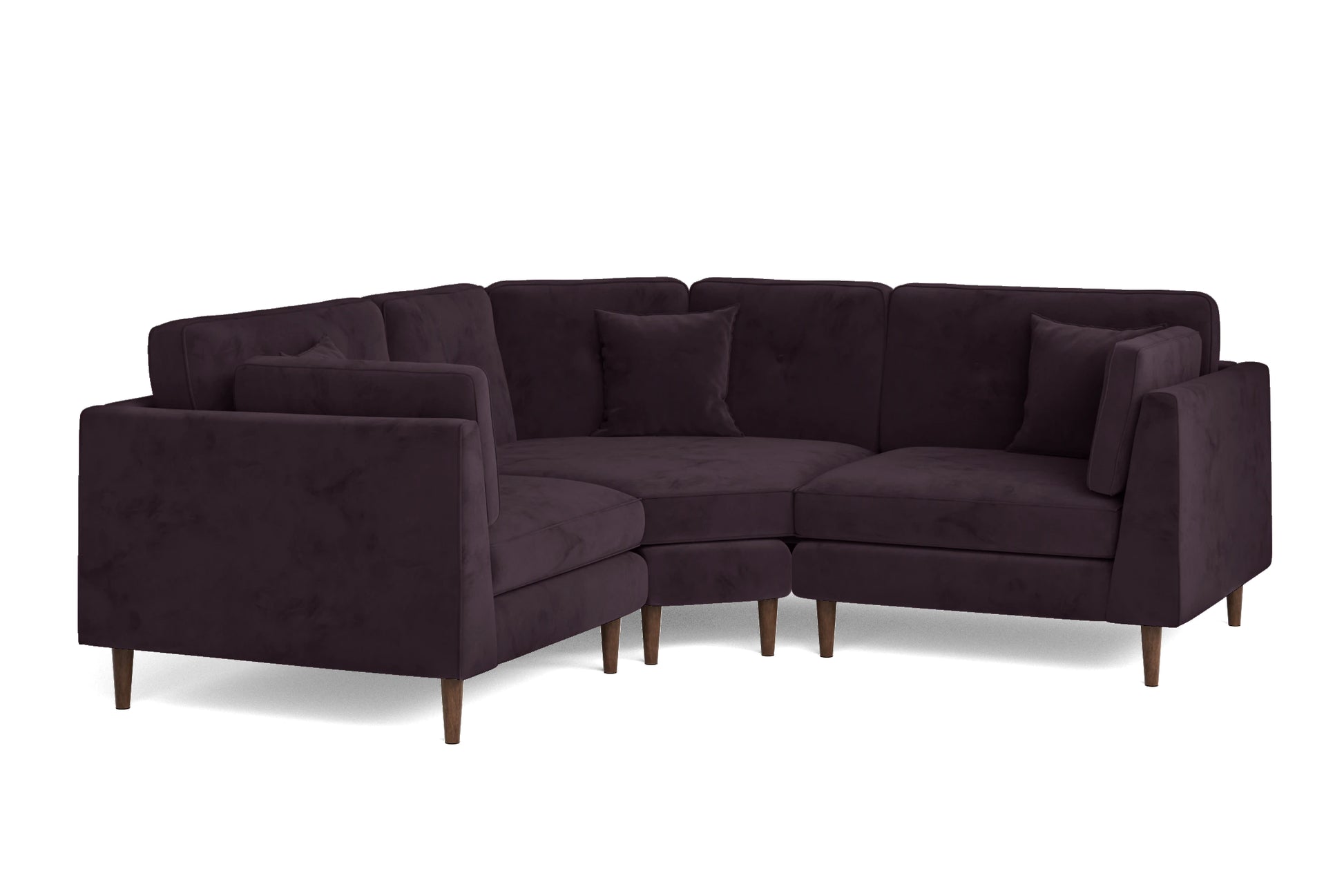 Ragusa 3 Seater Corner Sofa Purple Velvet