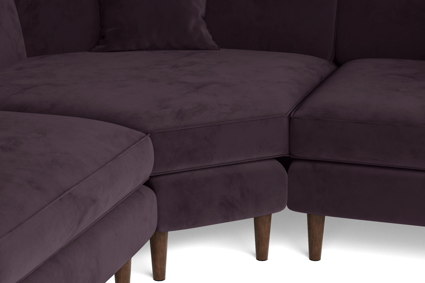 Ragusa 3 Seater Corner Sofa Purple Velvet