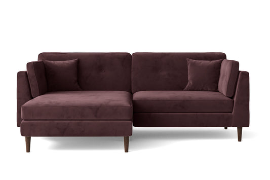 Ragusa 3 Seater Left Hand Facing Chaise Lounge Corner Sofa Grape Velvet