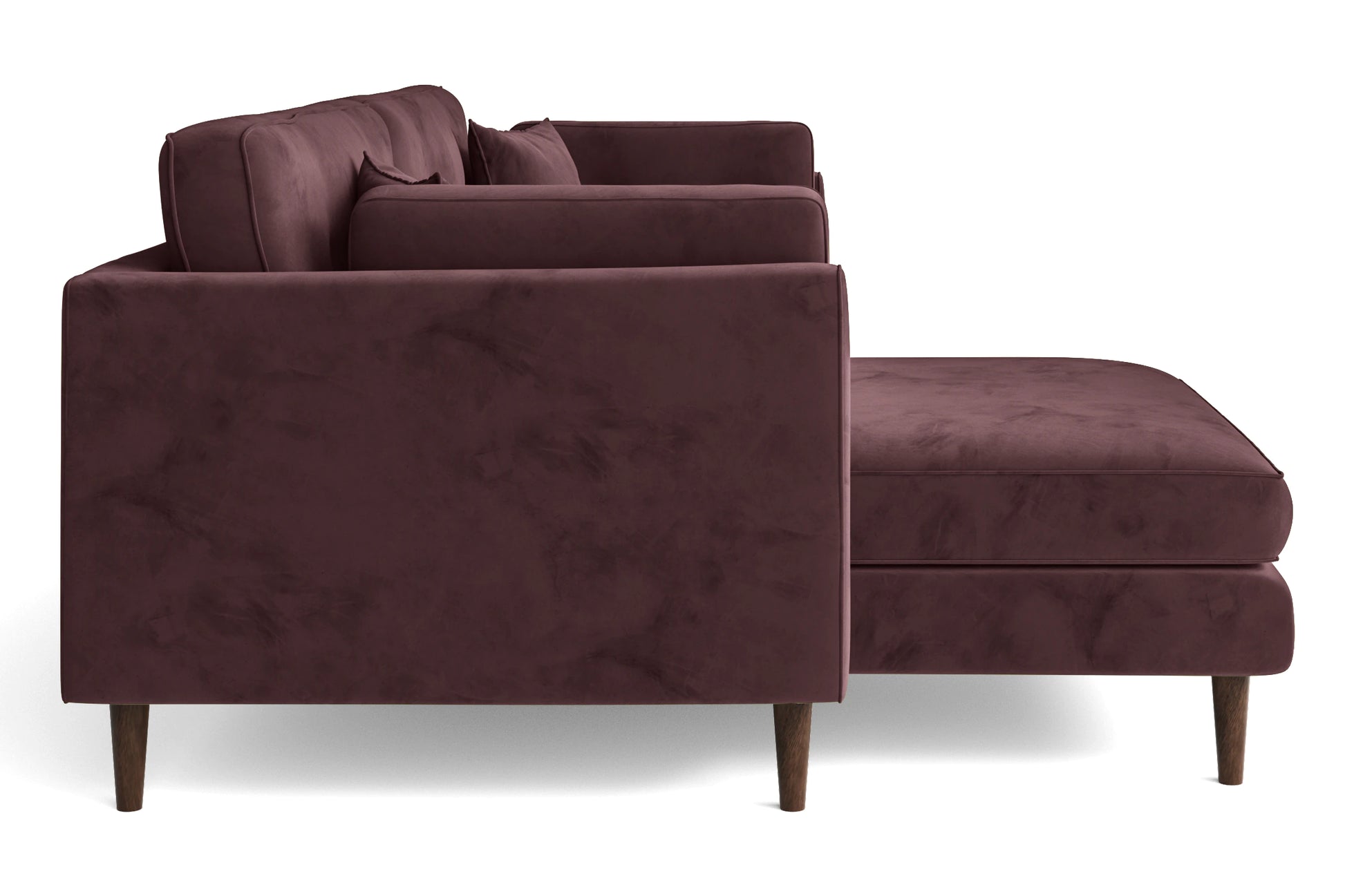 Ragusa 3 Seater Left Hand Facing Chaise Lounge Corner Sofa Grape Velvet