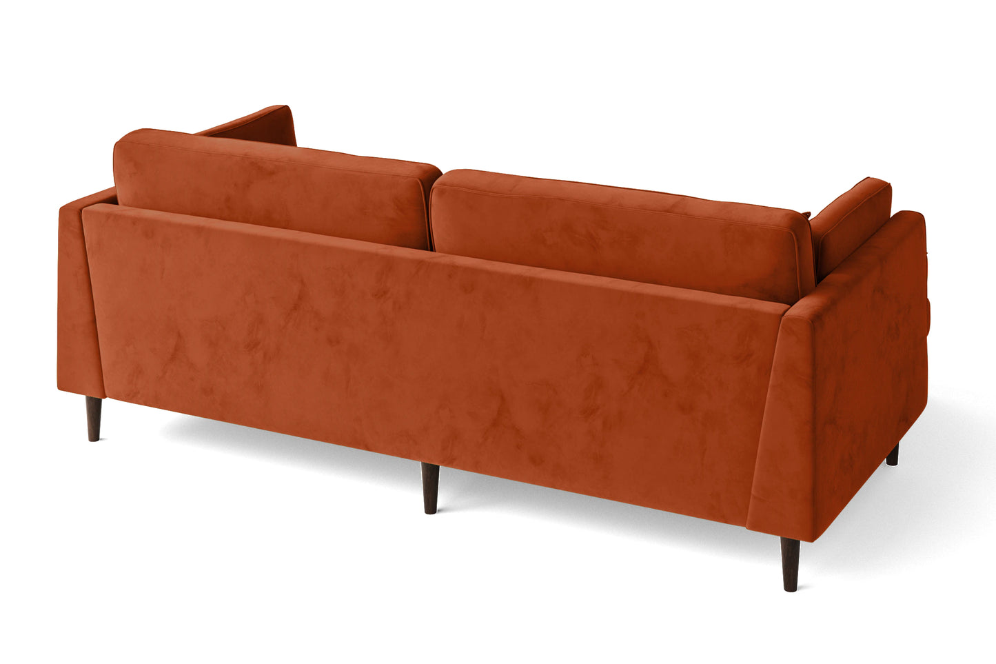 Ragusa 3 Seater Left Hand Facing Chaise Lounge Corner Sofa Orange Velvet