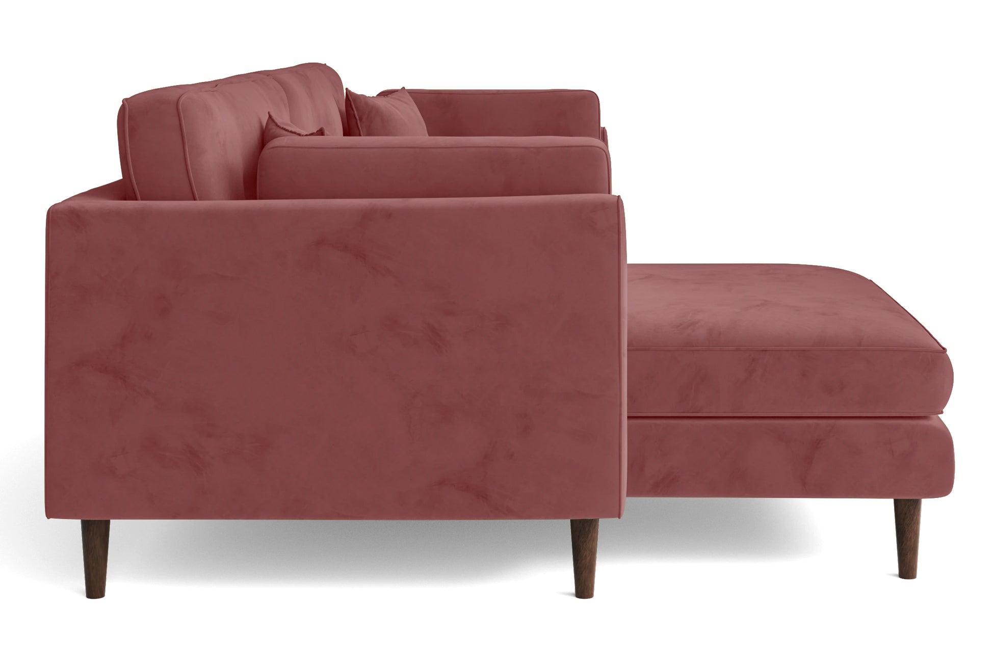 Ragusa 3 Seater Left Hand Facing Chaise Lounge Corner Sofa Pink Velvet