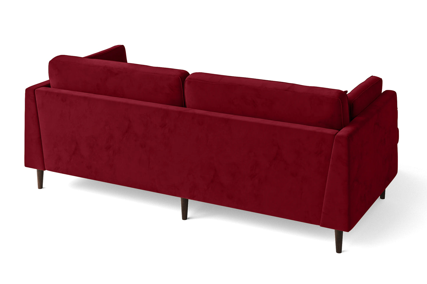 Ragusa 3 Seater Left Hand Facing Chaise Lounge Corner Sofa Red Velvet