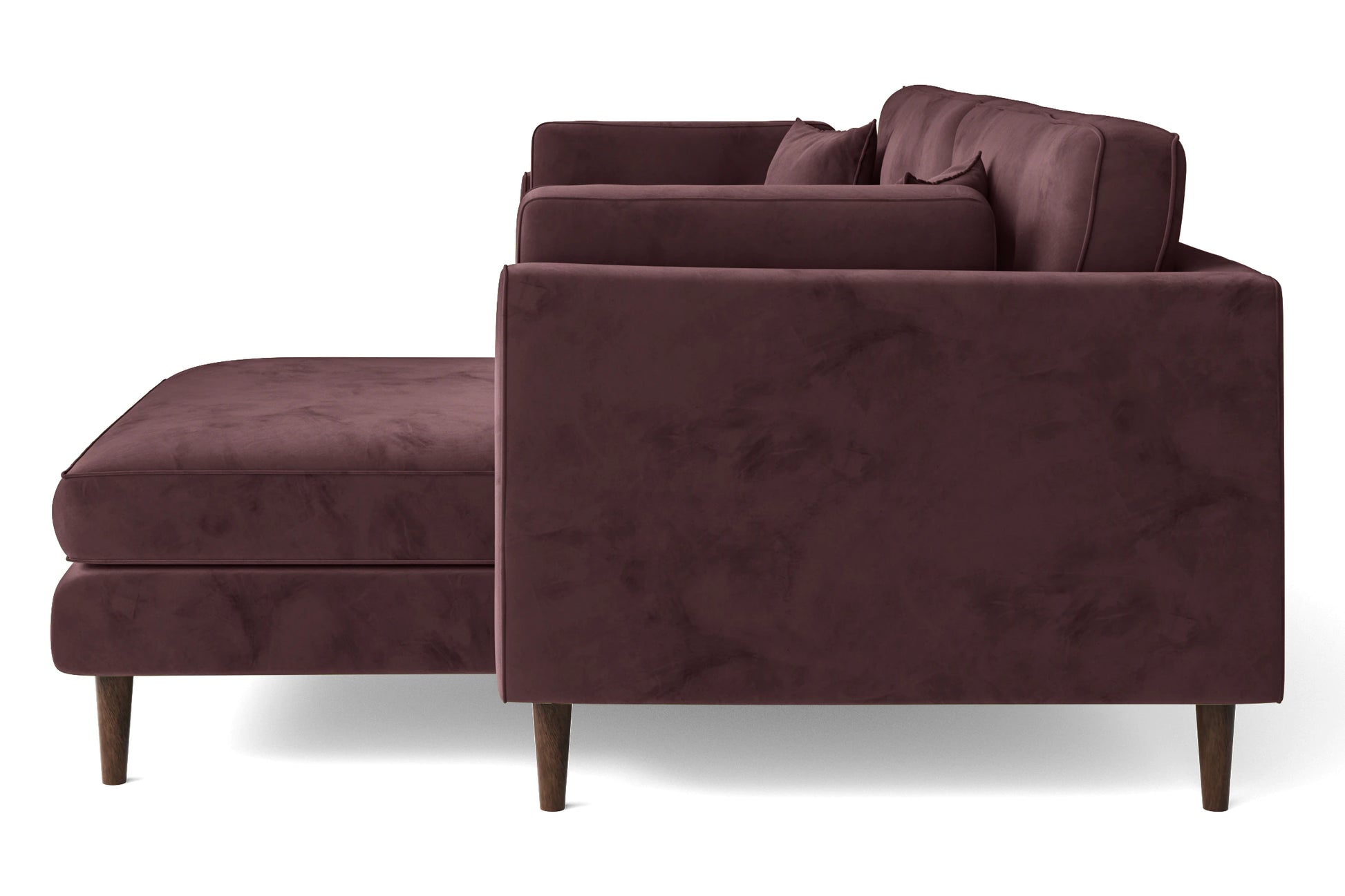 Ragusa 3 Seater Right Hand Facing Chaise Lounge Corner Sofa Grape Velvet