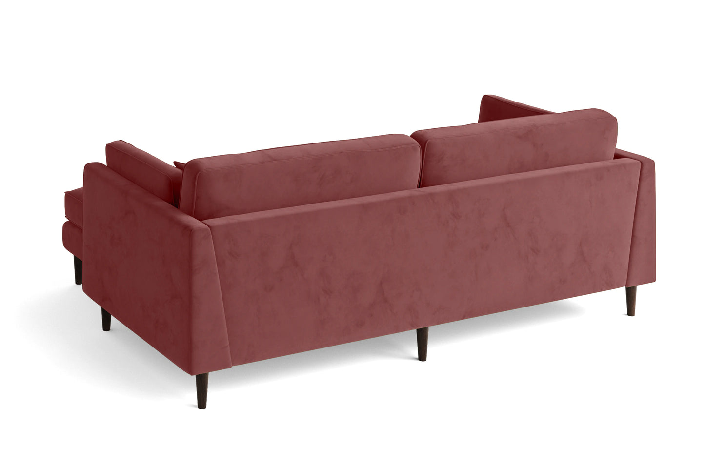 Ragusa 3 Seater Right Hand Facing Chaise Lounge Corner Sofa Pink Velvet