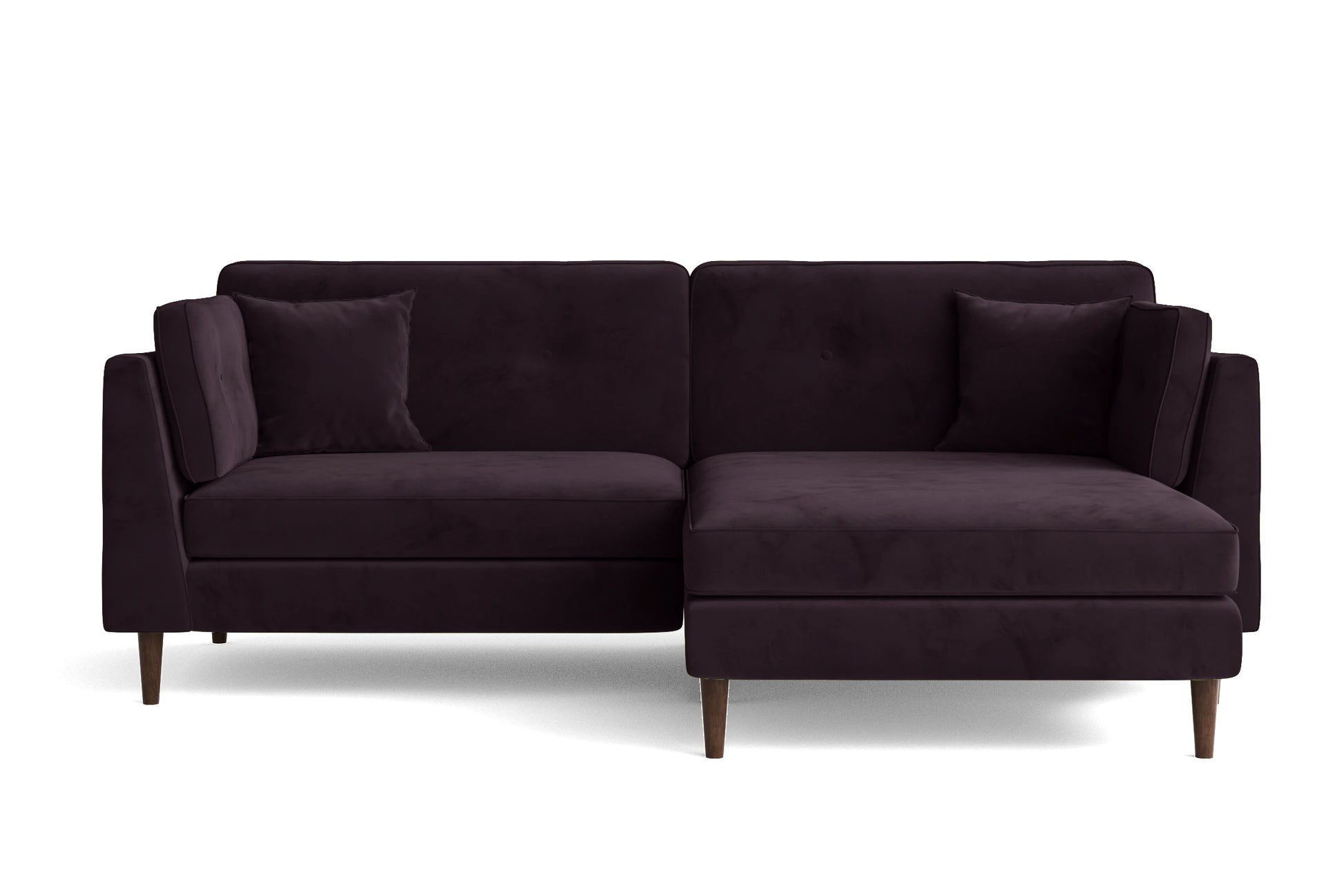 Ragusa 3 Seater Right Hand Facing Chaise Lounge Corner Sofa Purple Velvet