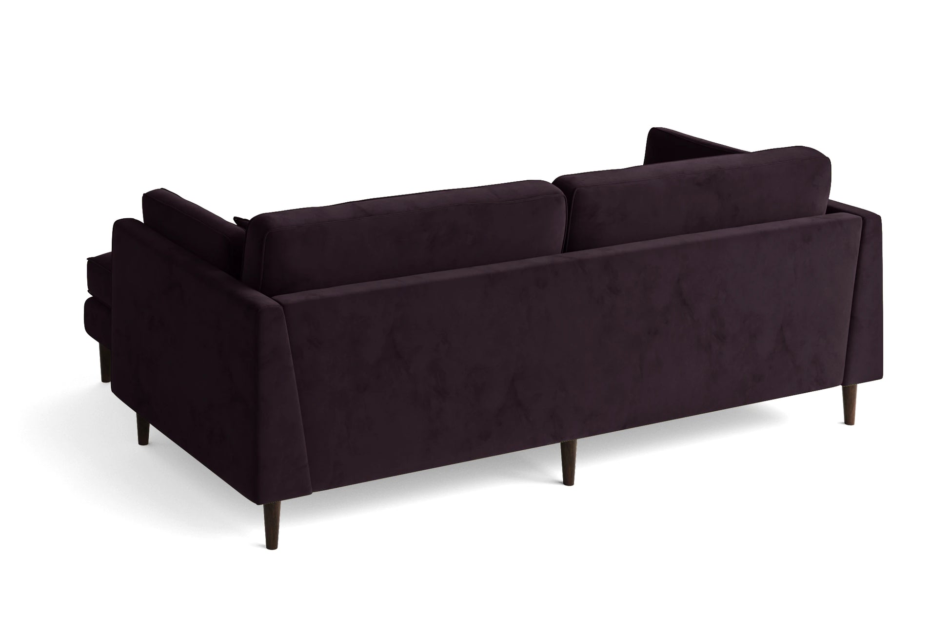 Ragusa 3 Seater Right Hand Facing Chaise Lounge Corner Sofa Purple Velvet