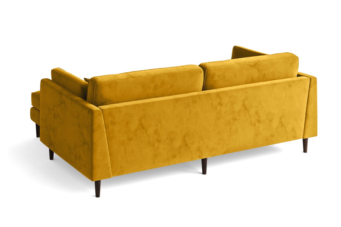 Ragusa 3 Seater Right Hand Facing Chaise Lounge Corner Sofa Yellow Velvet