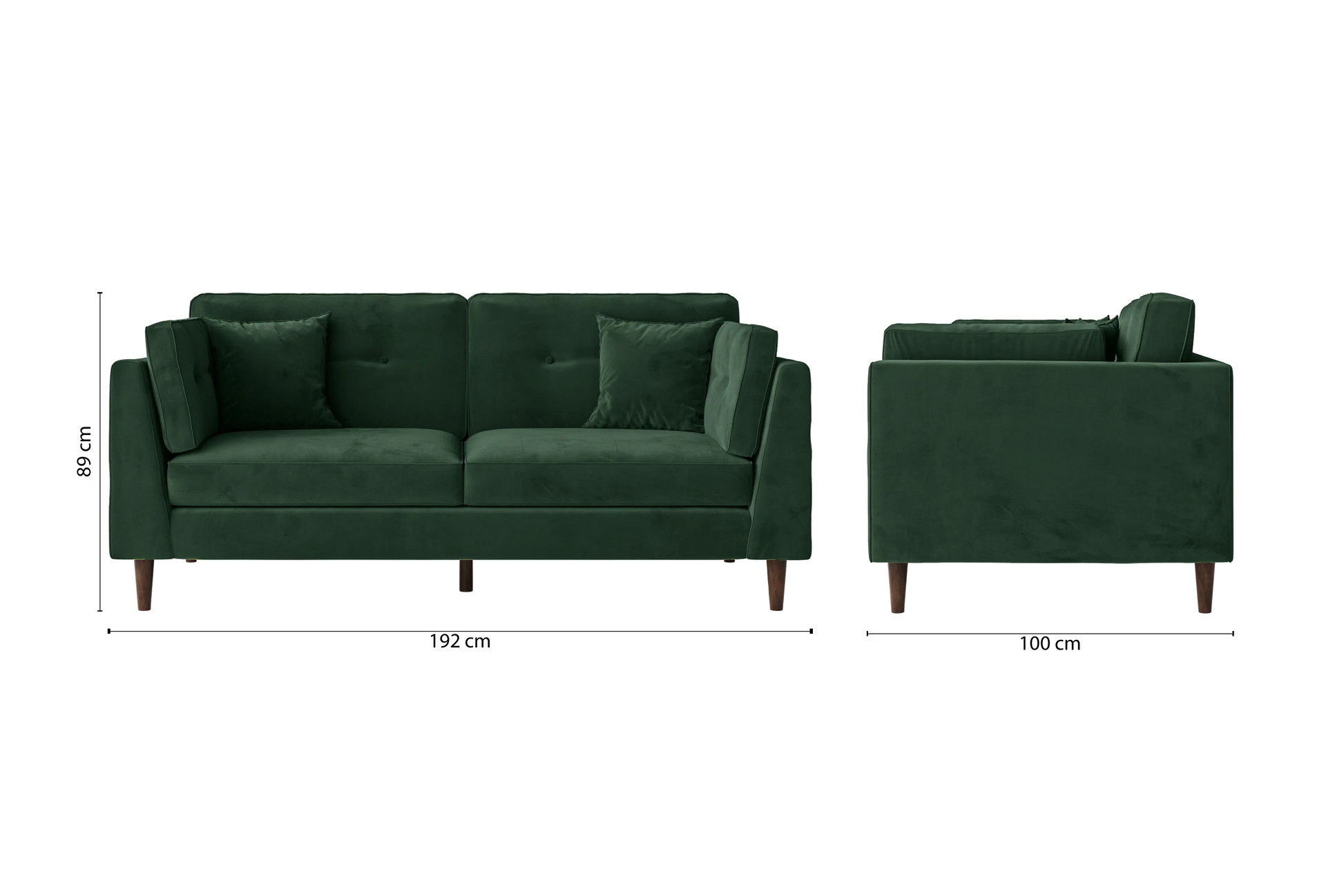 Ragusa 3 Seater Sofa Green Velvet