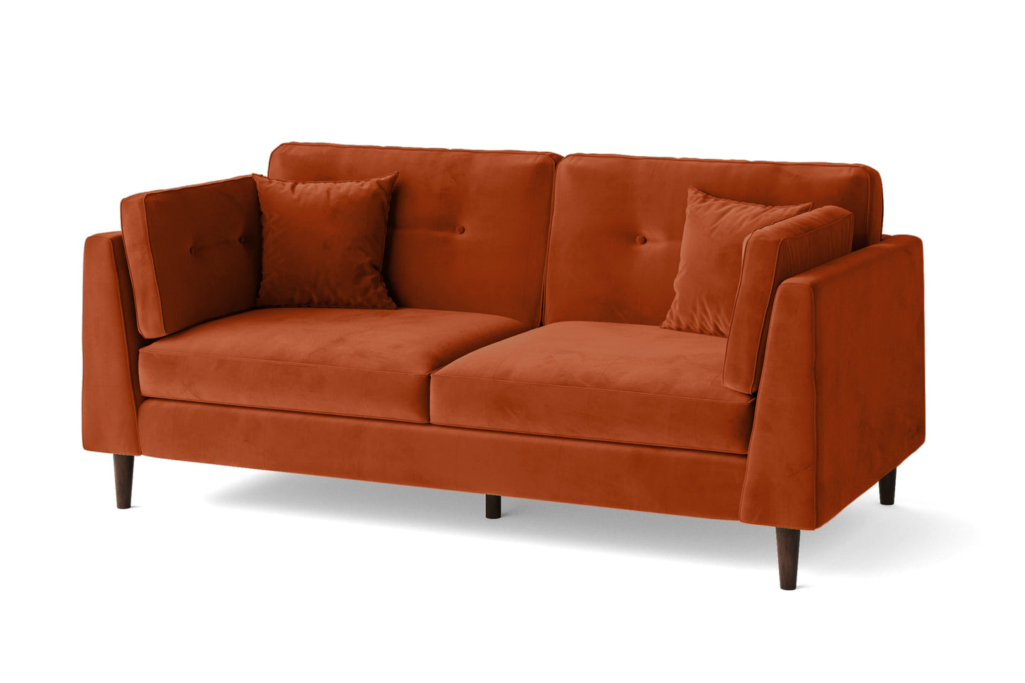 Ragusa 3 Seater Sofa Orange Velvet