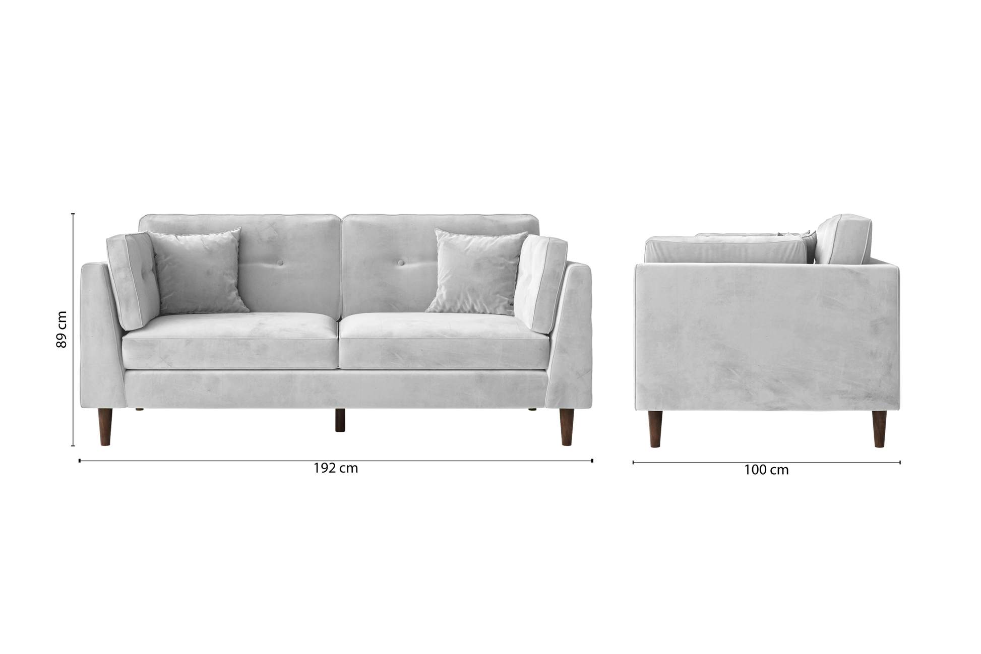 Ragusa 3 Seater Sofa White Velvet