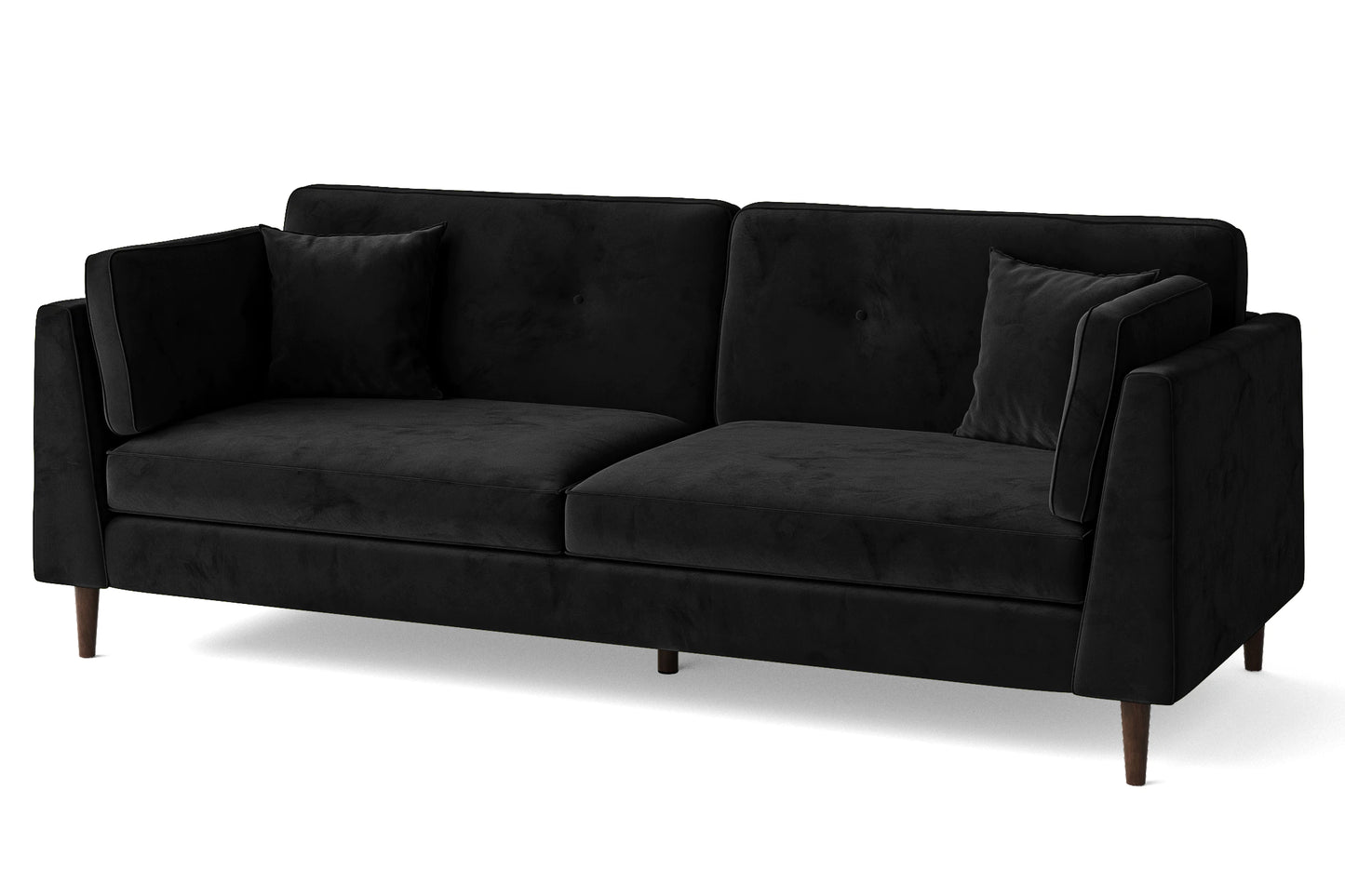 Ragusa 4 Seater Sofa Black Velvet