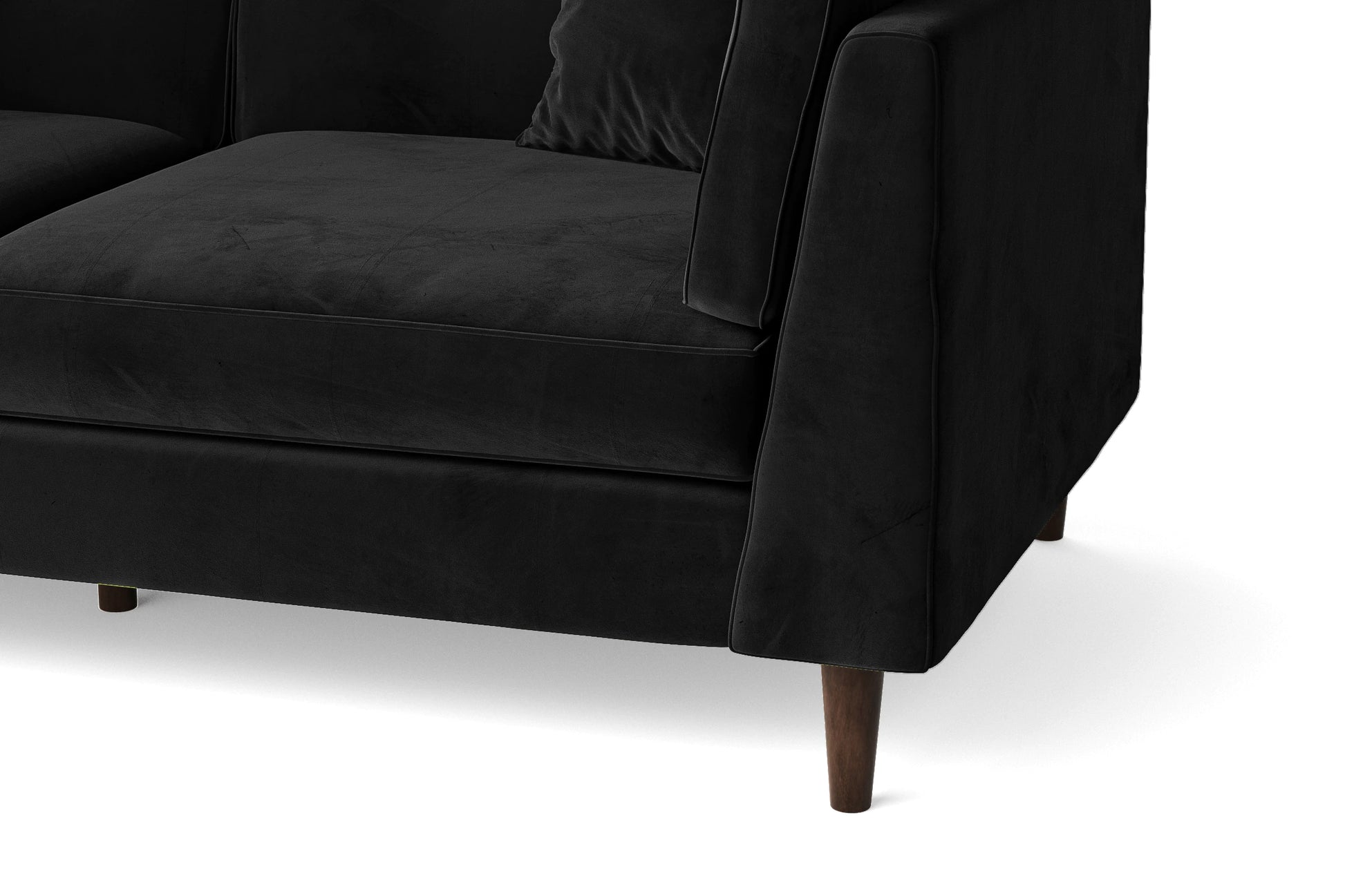 Ragusa 4 Seater Sofa Black Velvet