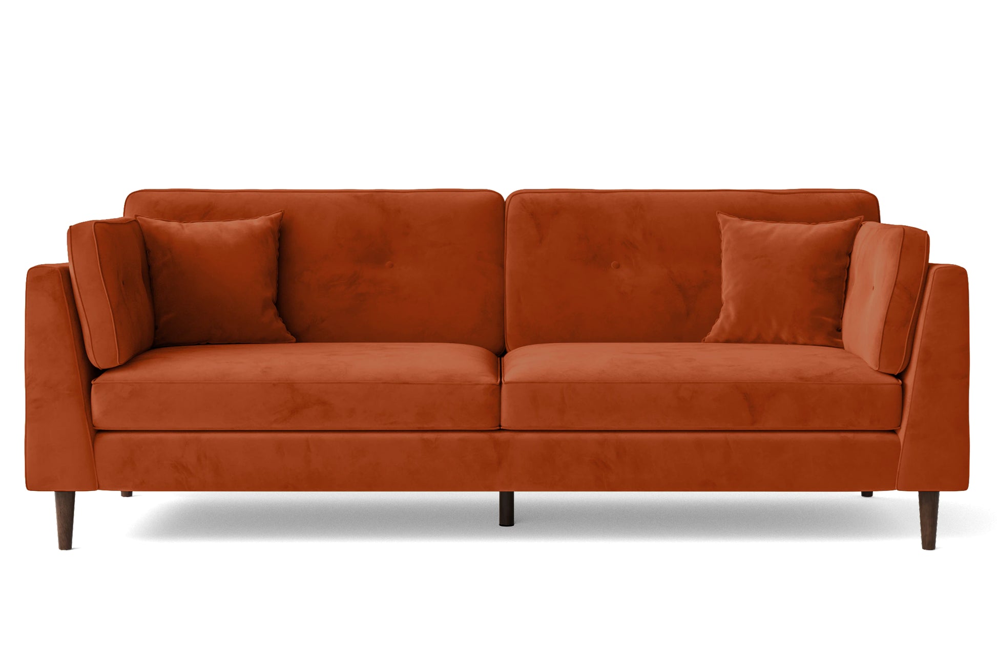 Ragusa 4 Seater Sofa Orange Velvet