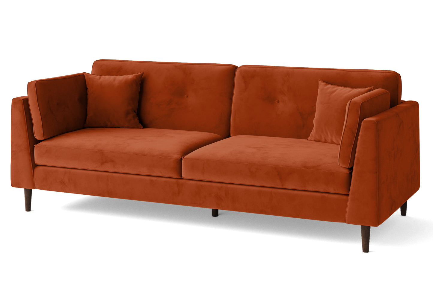 Ragusa 4 Seater Sofa Orange Velvet