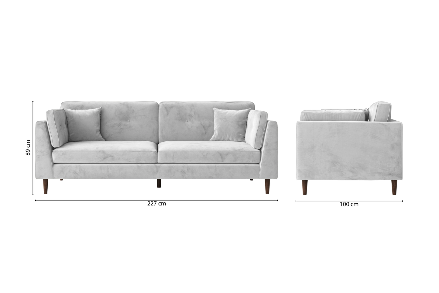 Ragusa 4 Seater Sofa White Velvet