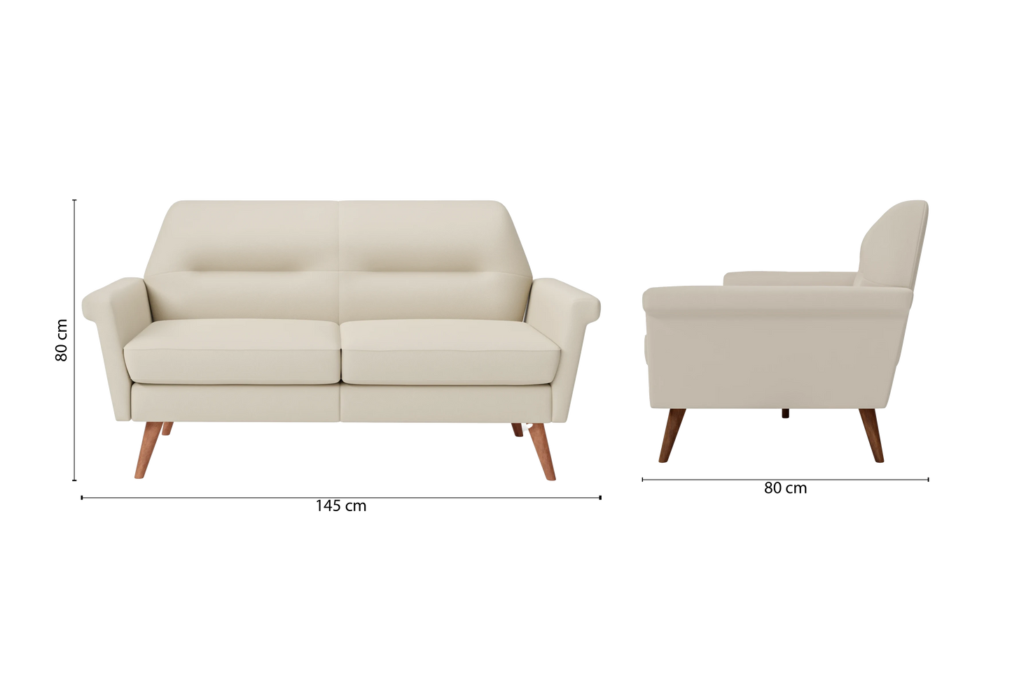 Ravenna 2 Seater Sofa Cream Leather