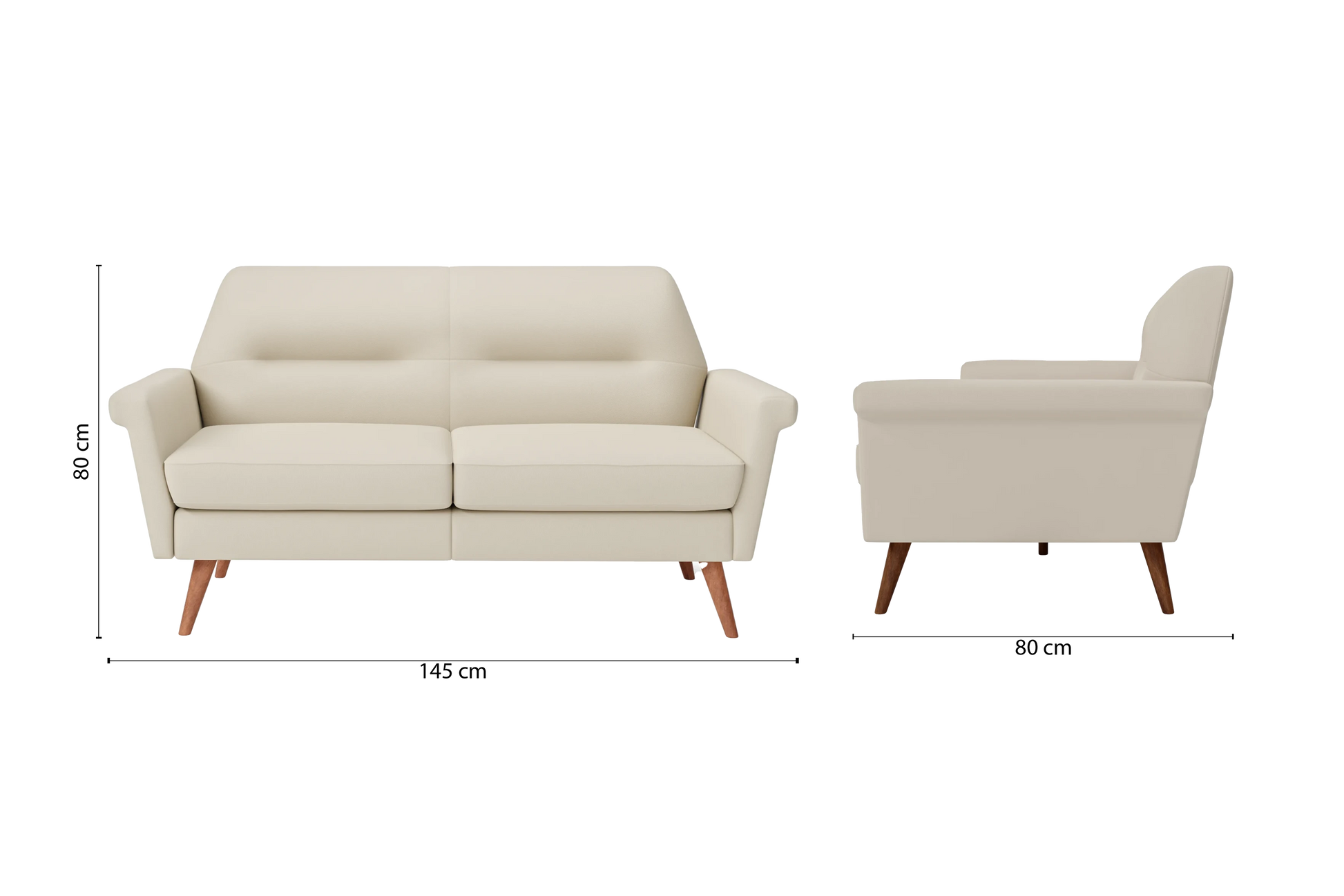 Ravenna 2 Seater Sofa Cream Leather