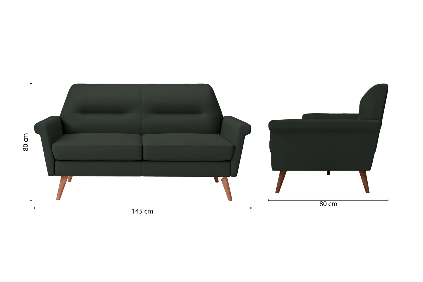 Ravenna 2 Seater Sofa Green Leather