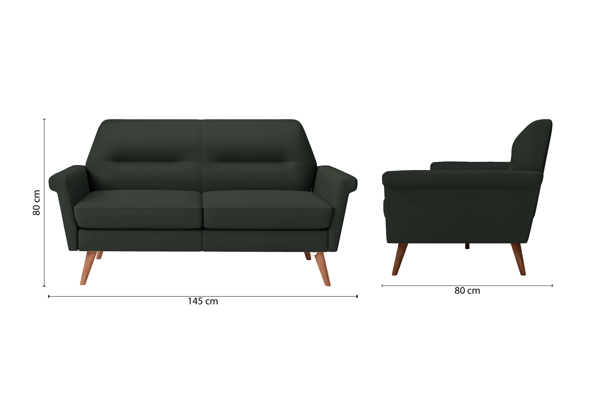 Ravenna 2 Seater Sofa Green Leather