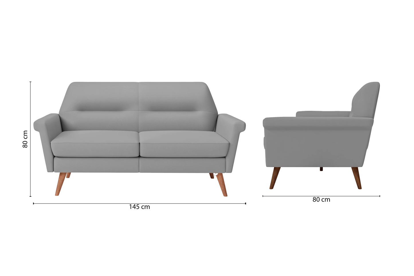 Ravenna 2 Seater Sofa Grey Leather