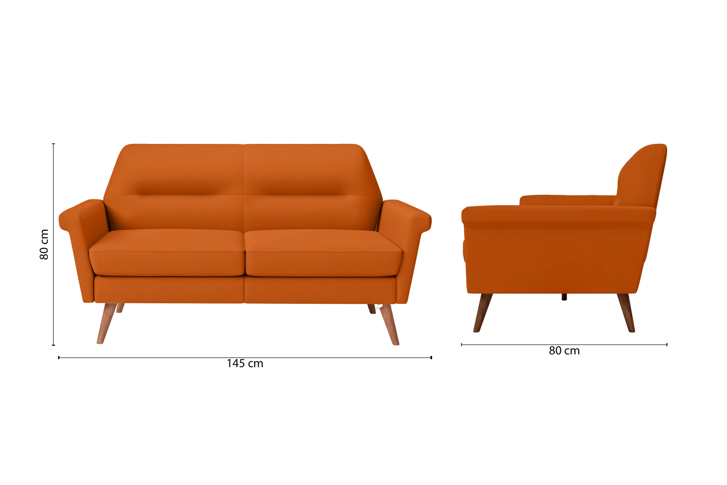 Ravenna 2 Seater Sofa Orange Leather