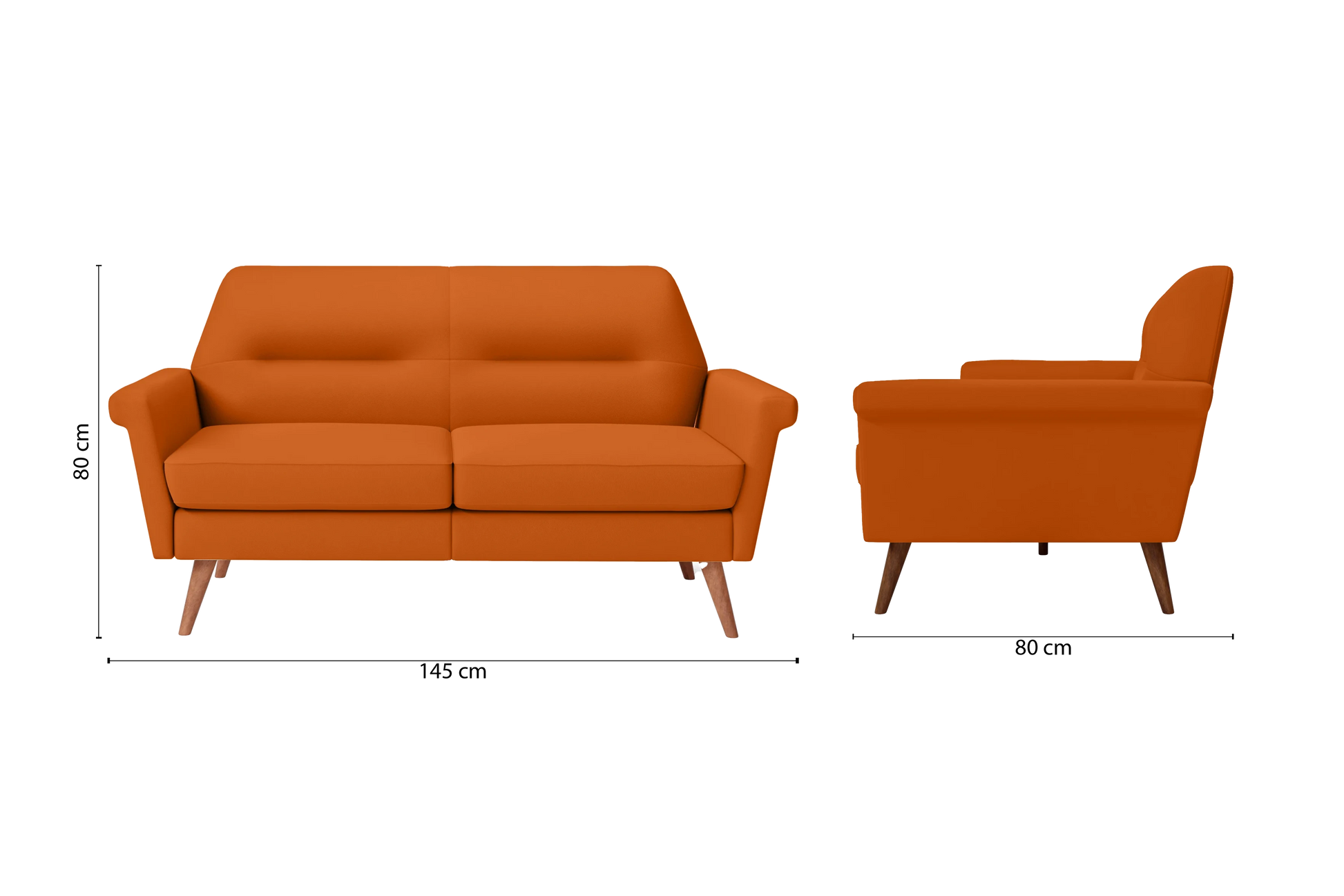 Ravenna 2 Seater Sofa Orange Leather