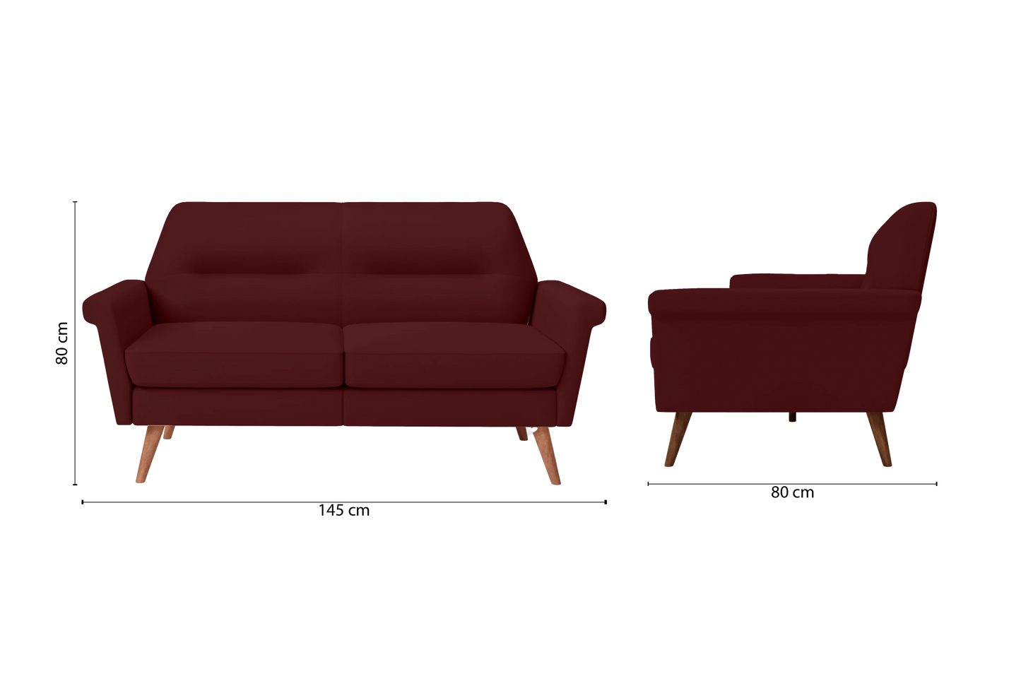 Ravenna 2 Seater Sofa Red Leather