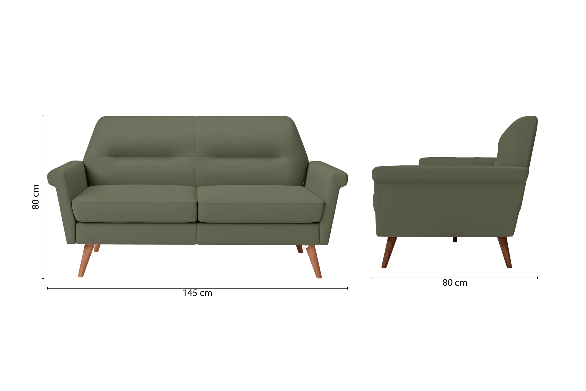 Ravenna 2 Seater Sofa Sage Leather