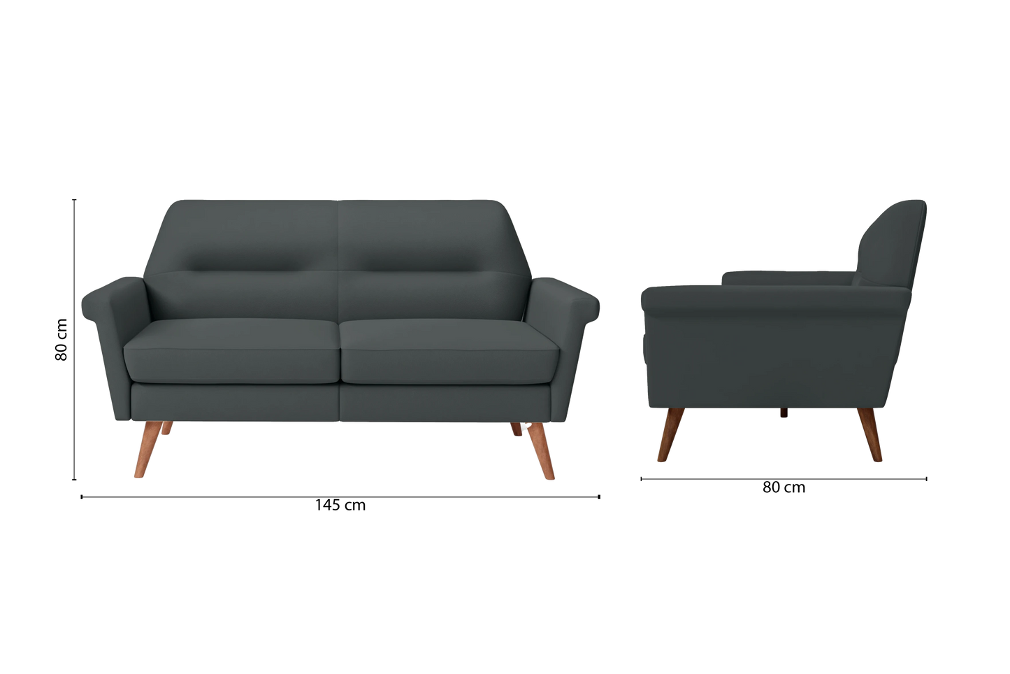 Ravenna 2 Seater Sofa Slate Leather