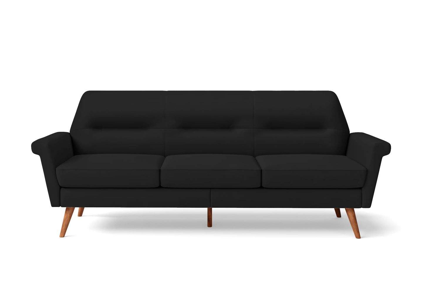 Ravenna 3 Seater Sofa Black Leather