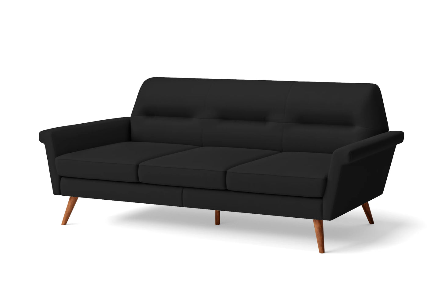 Ravenna 3 Seater Sofa Black Leather