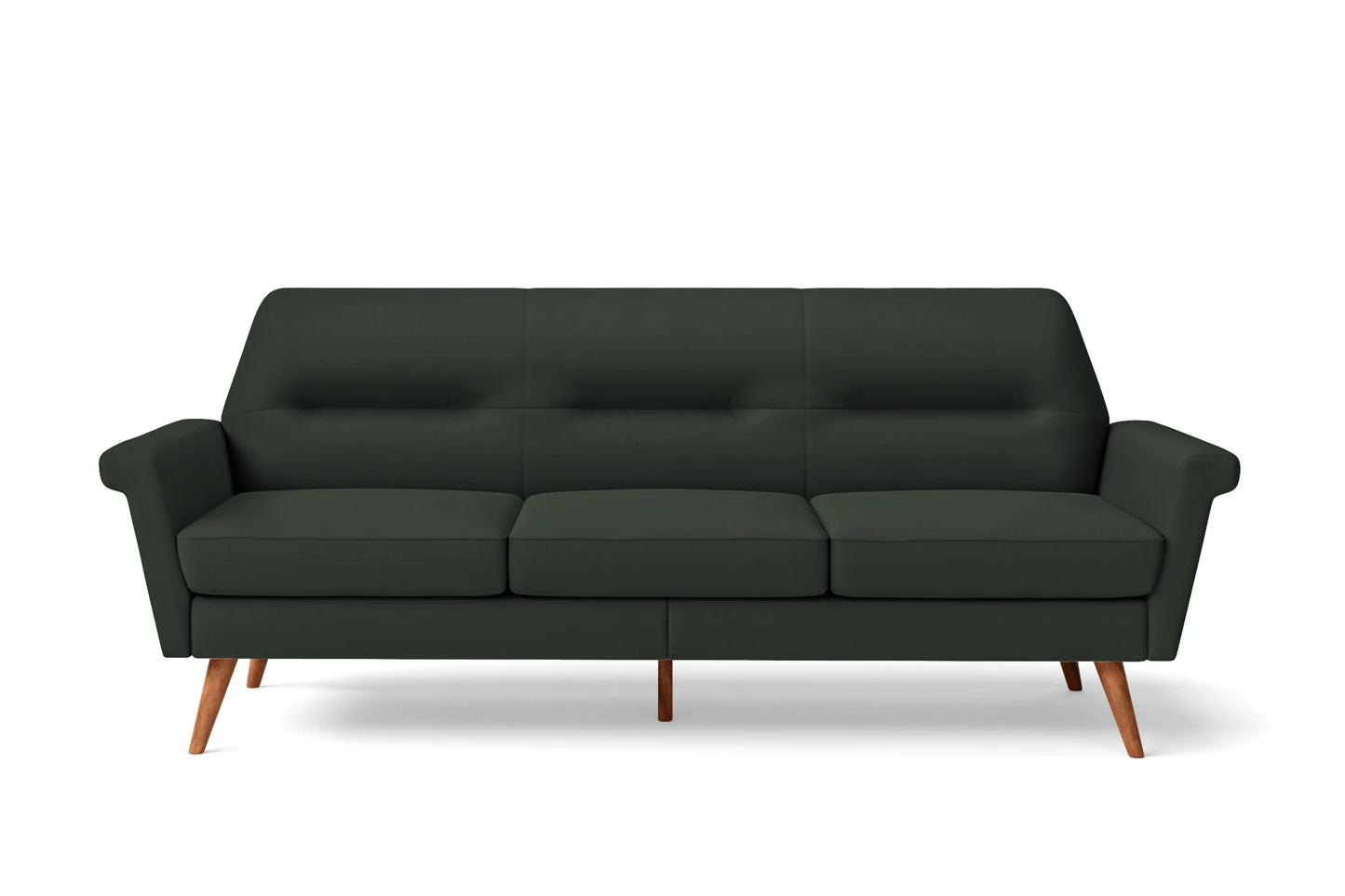 Ravenna 3 Seater Sofa Green Leather