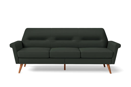 Ravenna 3 Seater Sofa Green Leather