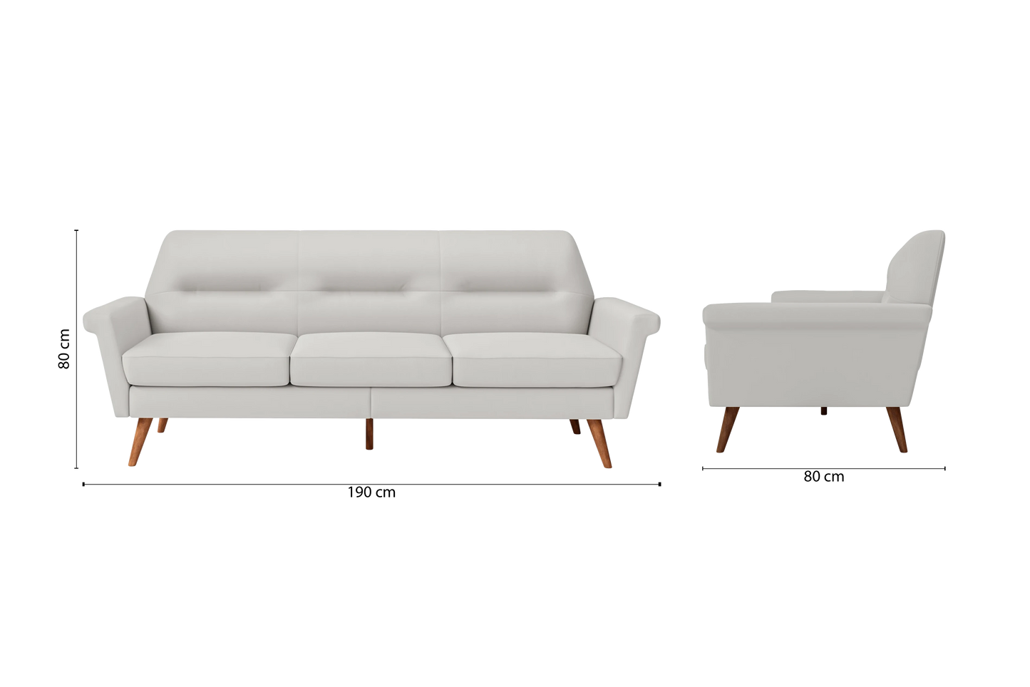 Ravenna 3 Seater Sofa White Leather