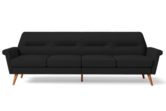 Ravenna 4 Seater Sofa Black Leather