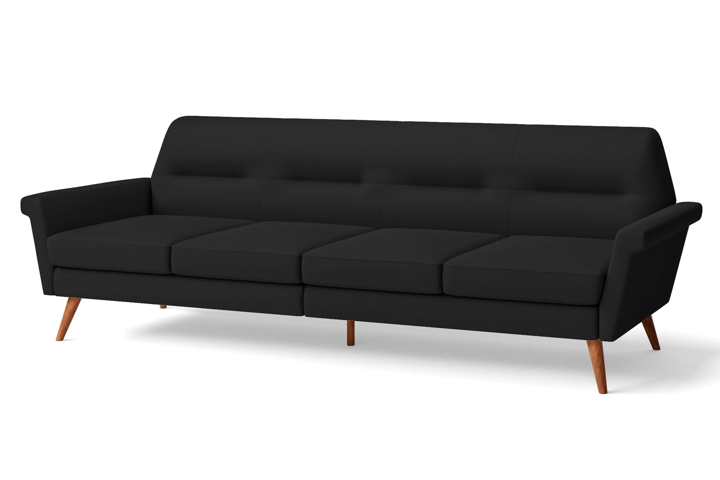 Ravenna 4 Seater Sofa Black Leather