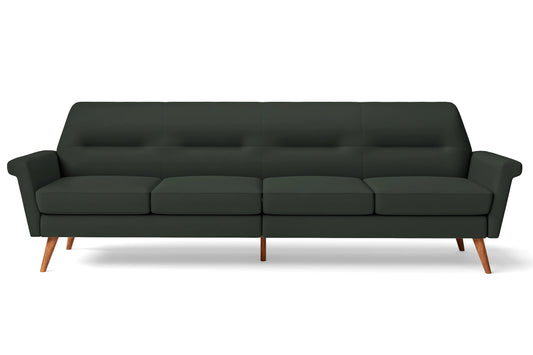 Ravenna 4 Seater Sofa Green Leather