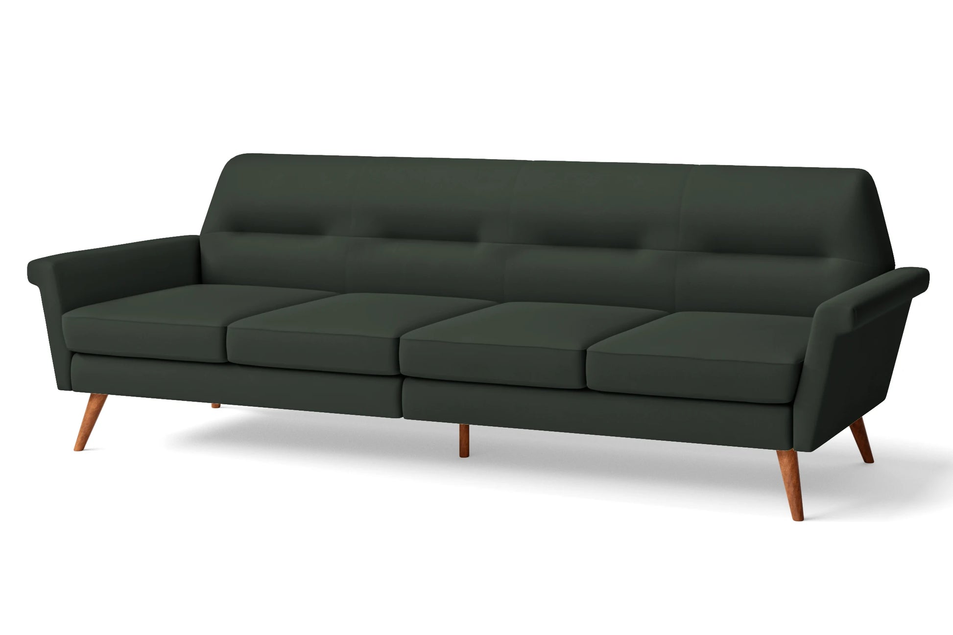 Ravenna 4 Seater Sofa Green Leather