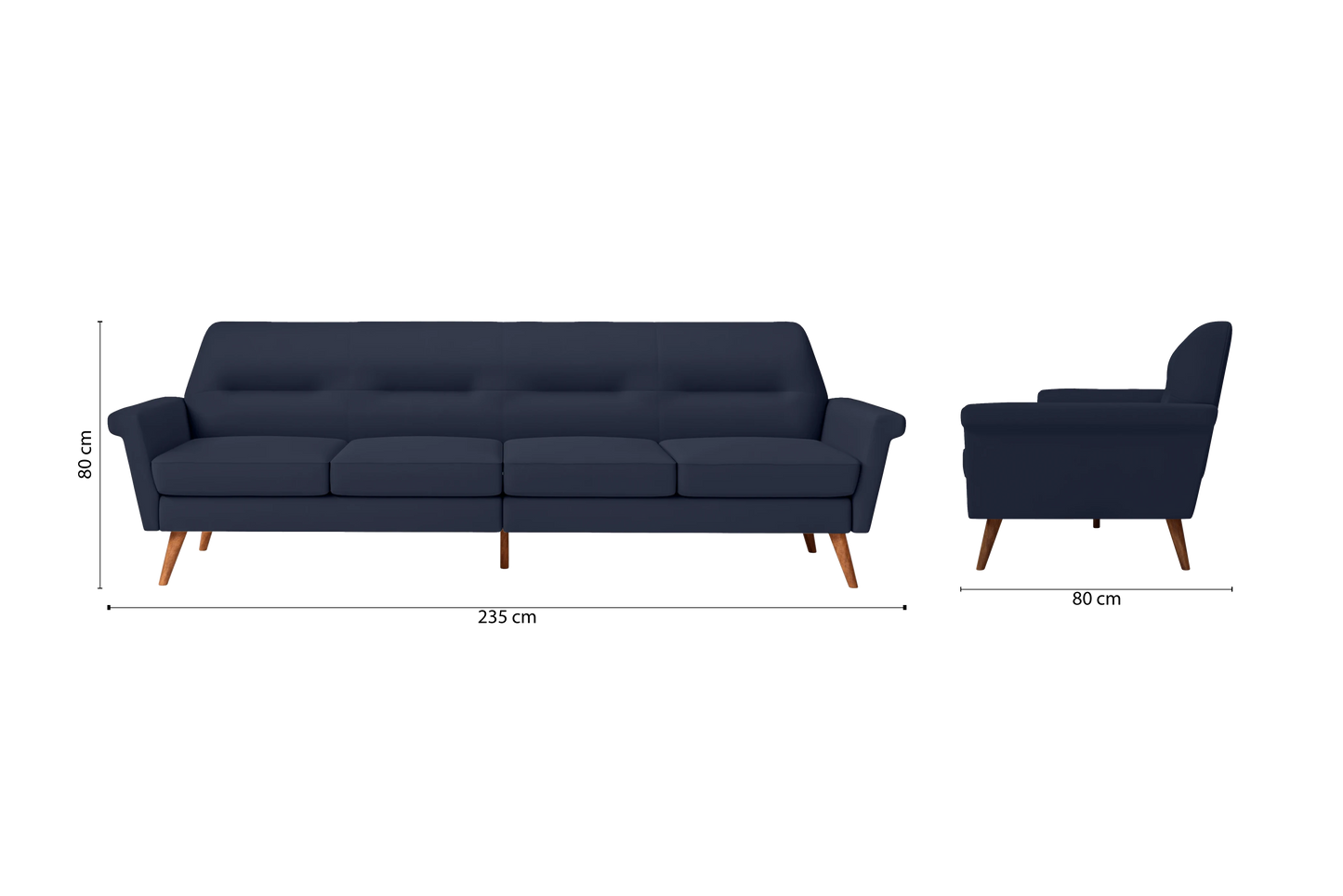 Ravenna 4 Seater Sofa Spruce Leather