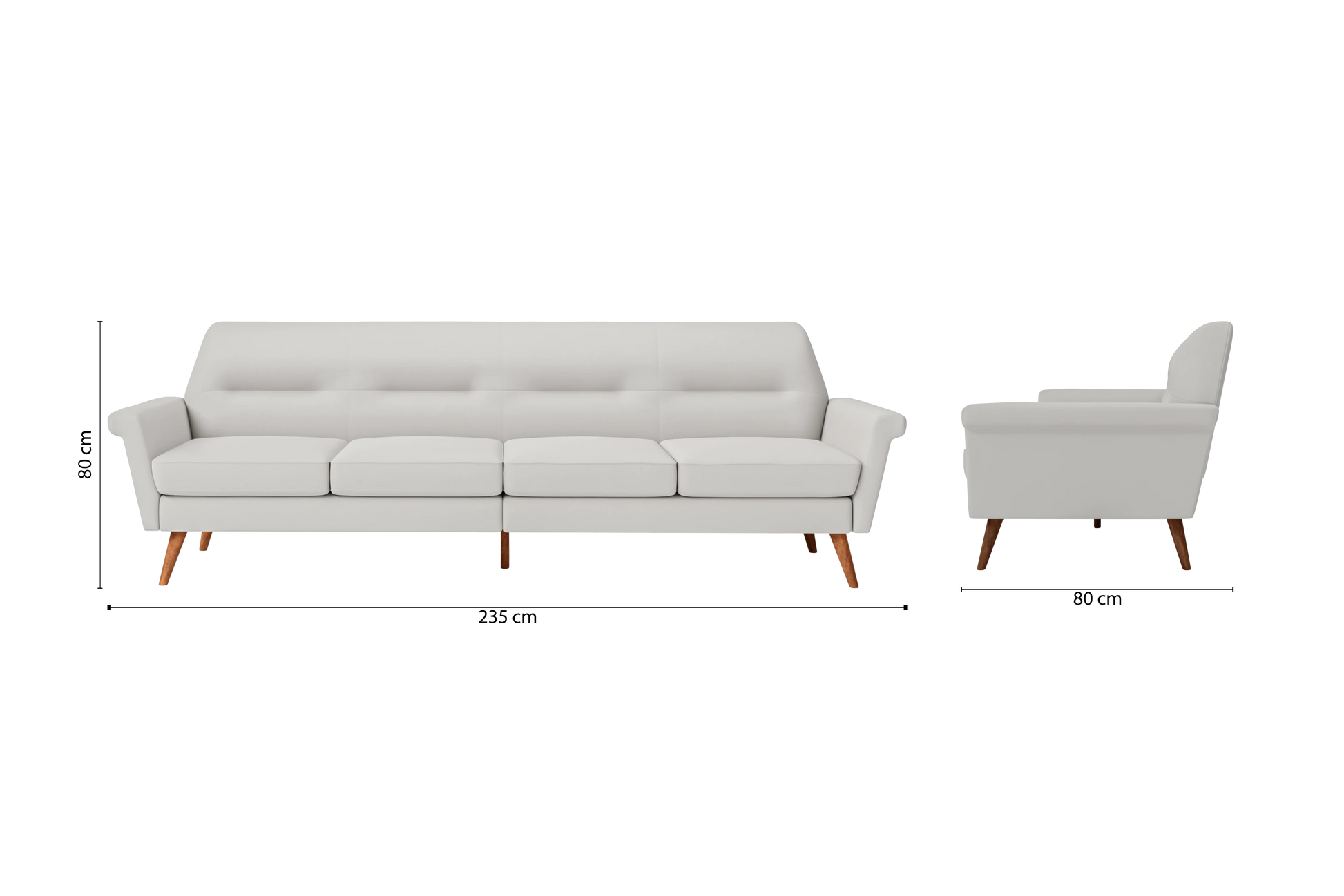 Ravenna 4 Seater Sofa White Leather