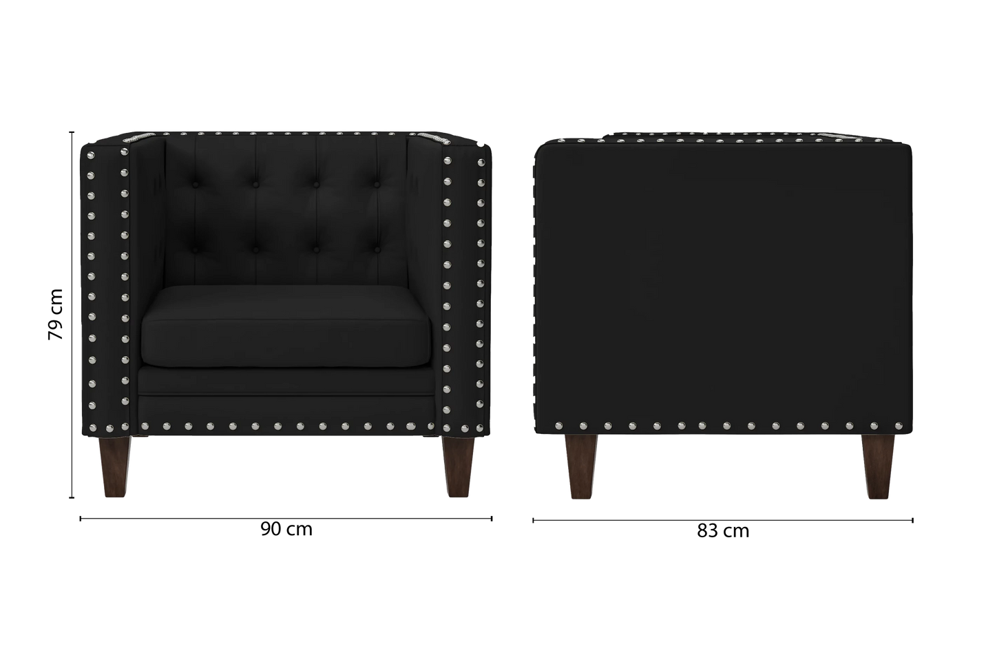 Rovigo Armchair Black Leather