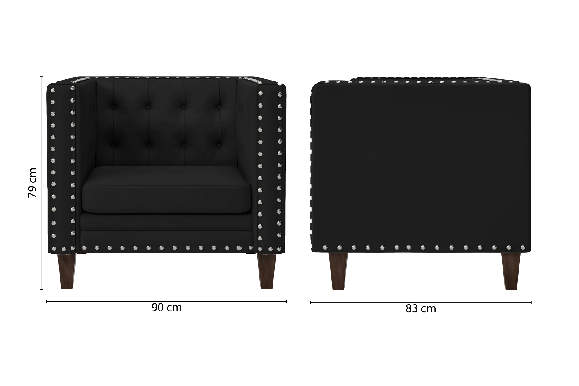 Rovigo Armchair Black Leather