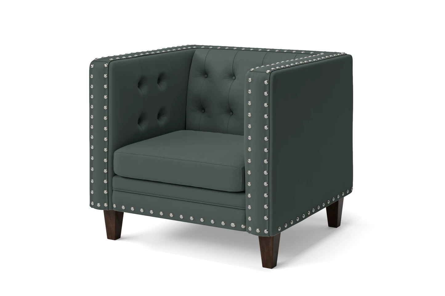 Rovigo Armchair Dusky Turquoise Leather