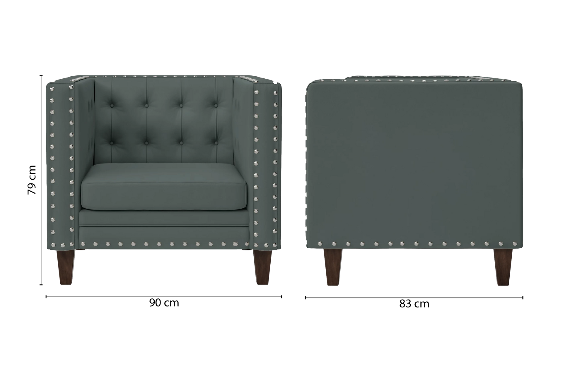 Rovigo Armchair Dusky Turquoise Leather