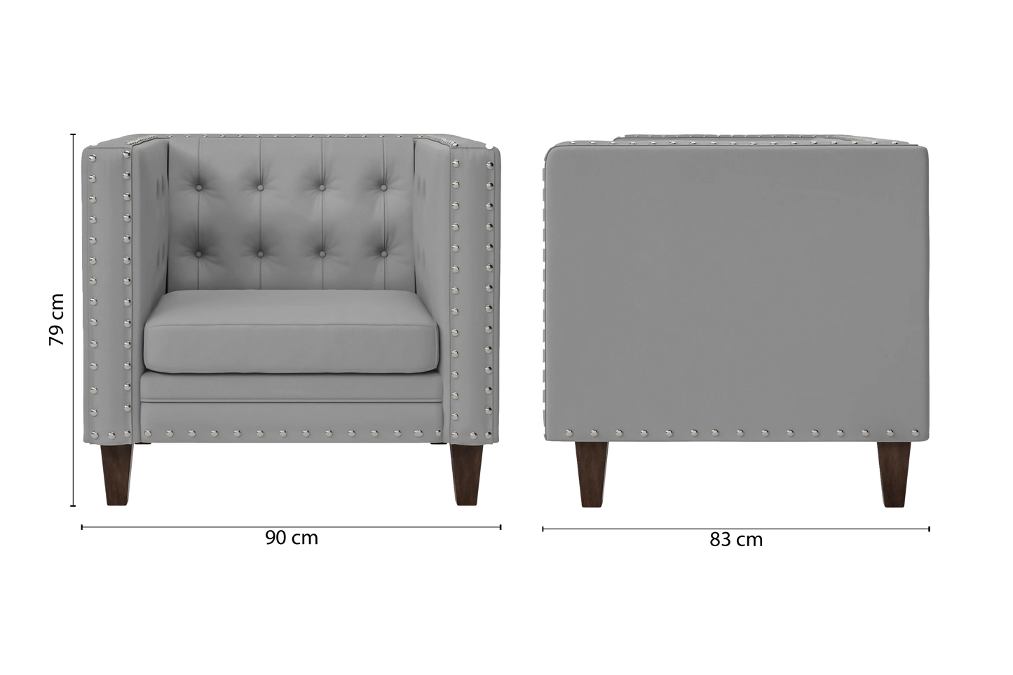 Rovigo Armchair Grey Leather